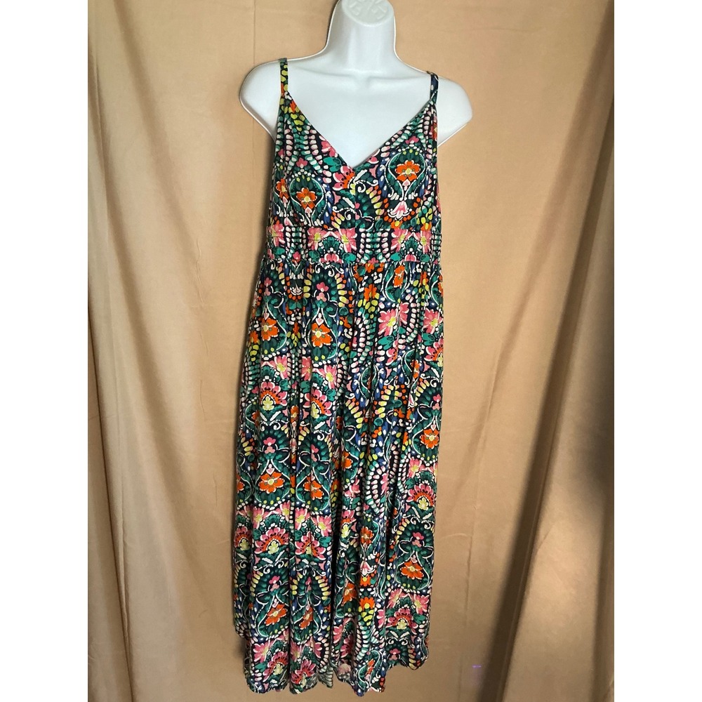 Vera Bradley Maxi Dress Womens XL Multicolor Excellent Floral Paisley Boho Back